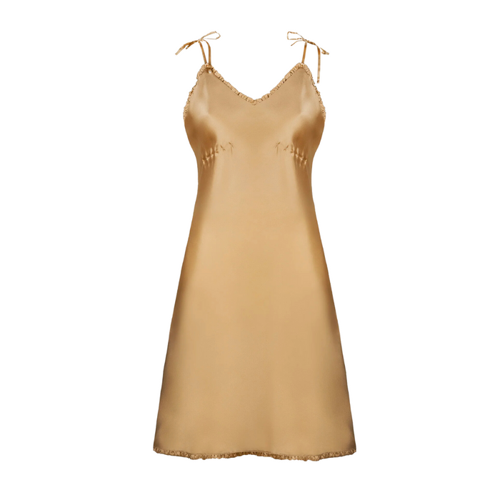 Giselle - Slip silke kjole - Golden Sand