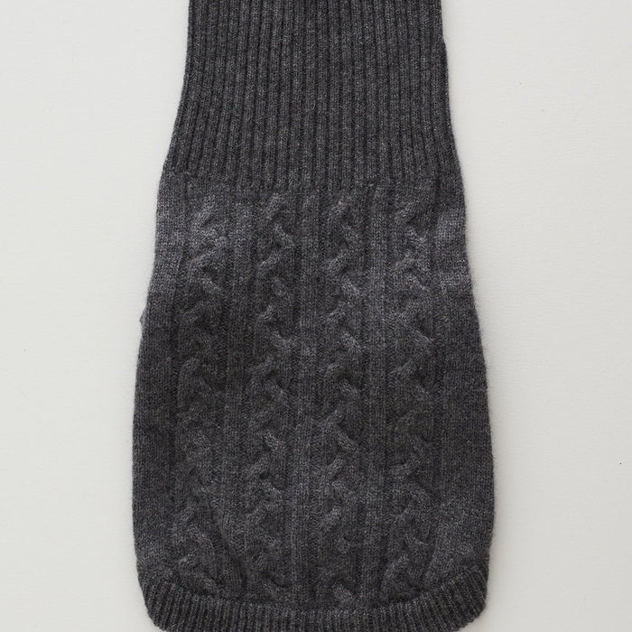 Dog Cable Sweater - Dark Grey - Cashmere