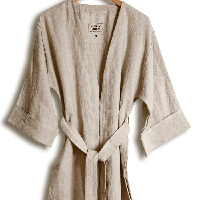 Kimono i hør - kort model