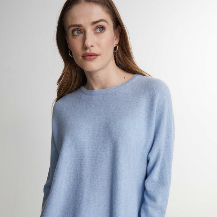 Curved Sweater - Cashmere - Blue Fog
